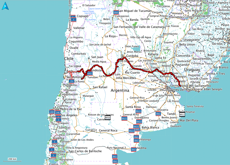 21 Route Argentinien Mitte
