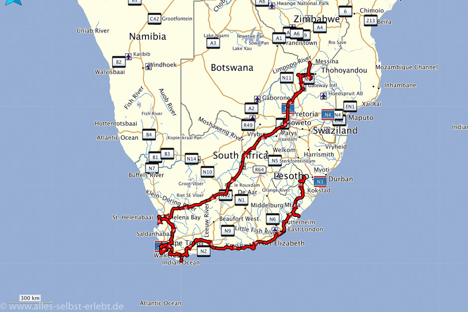 Route Südafrika 2015-16